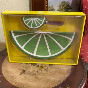 NWT Lime Platter With Spreader